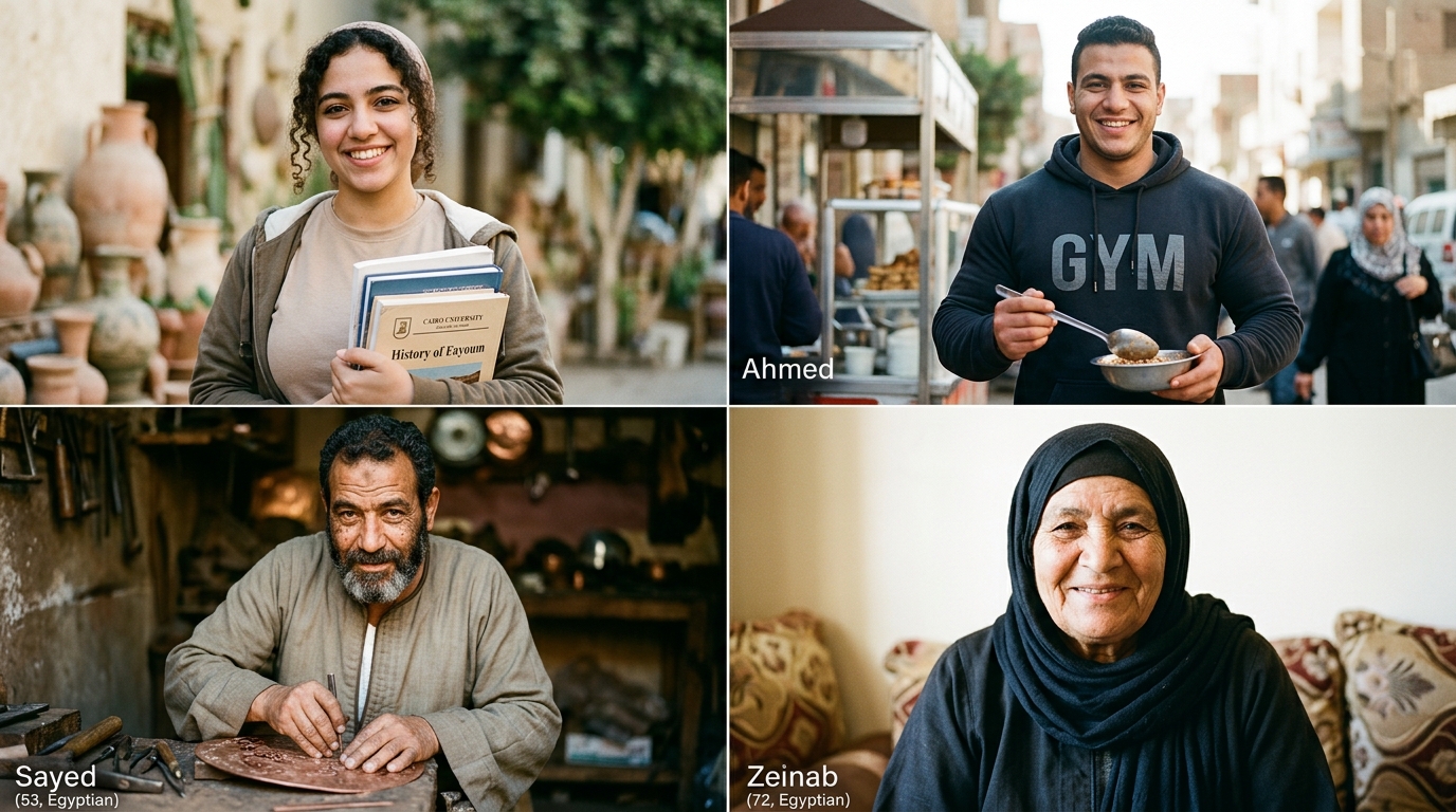 شخصيات الفيوم الأصيلة وكشري المنشاوي